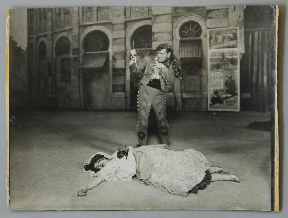 Vintage Stage Drama Climax Scene