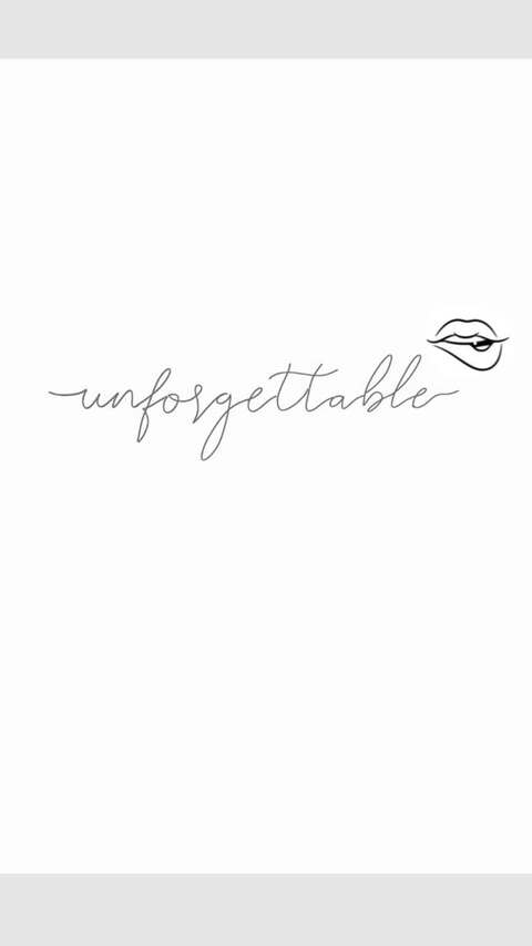 Unforgettable Text With Lips Line Art