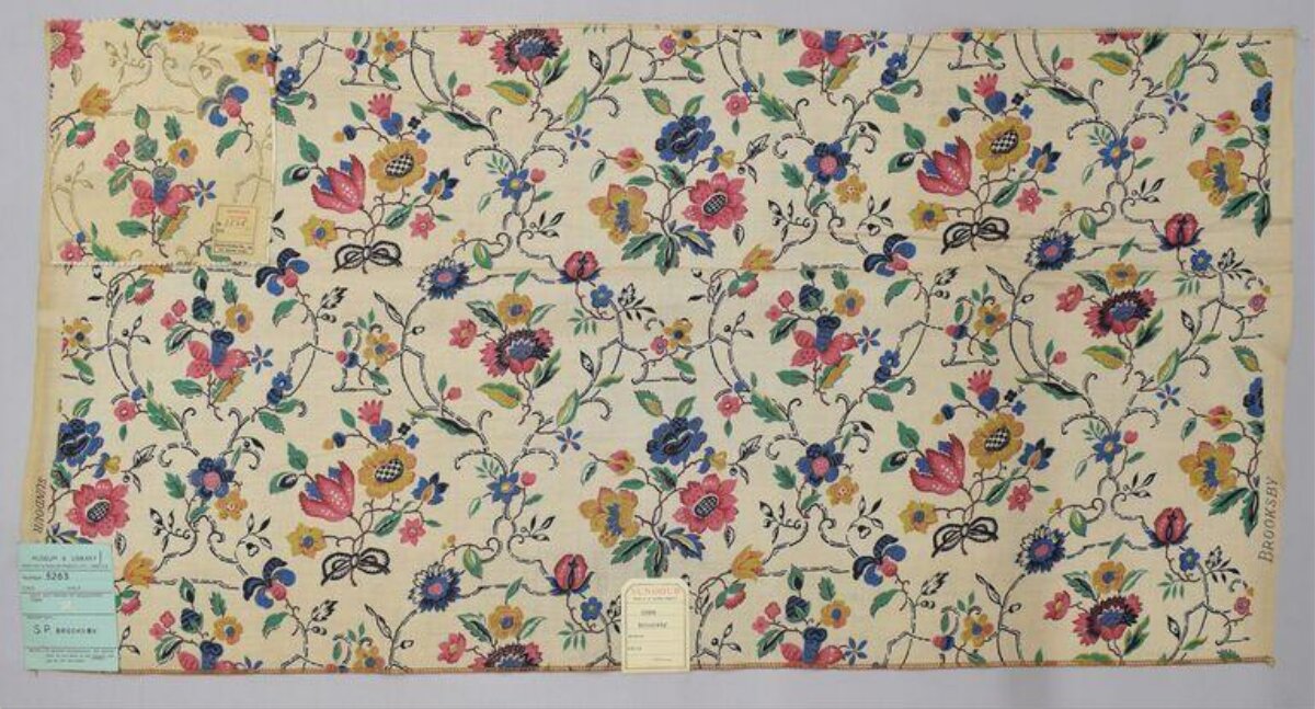 Vintage Floral Pattern Textile Sample