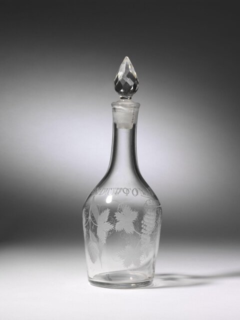 Engraved Clear Glass Decanter