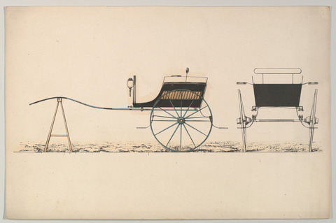 Side View Illustration of Horse-Drawn Carriage