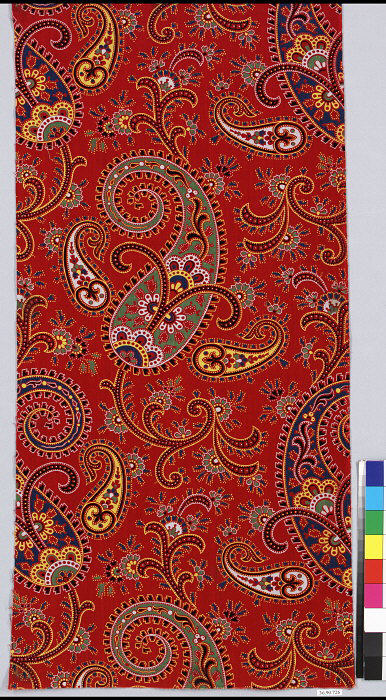 Red Paisley Pattern Printed Fabric