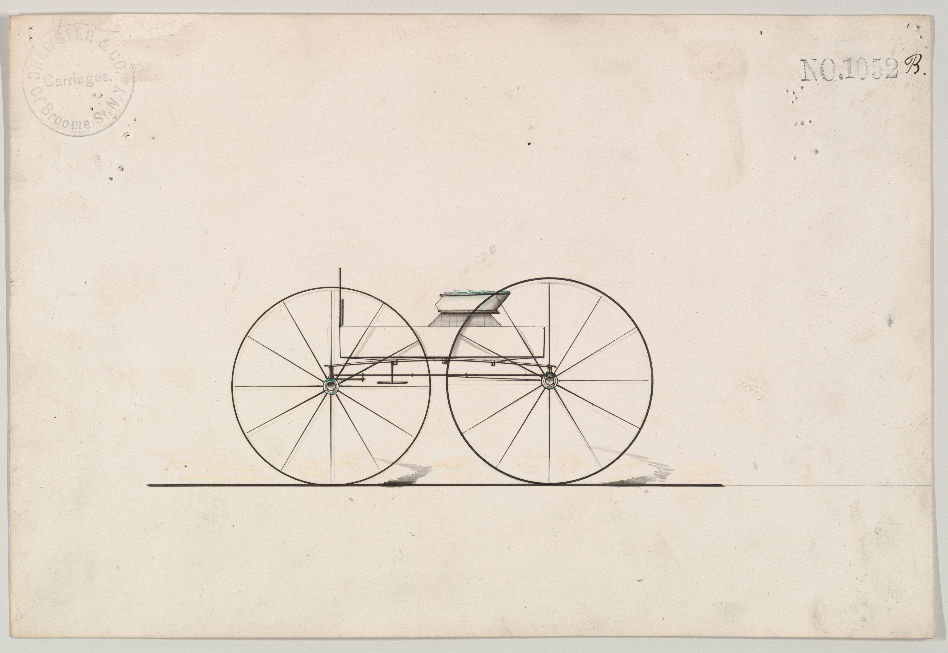Vintage Horse Carriage Design Drawing