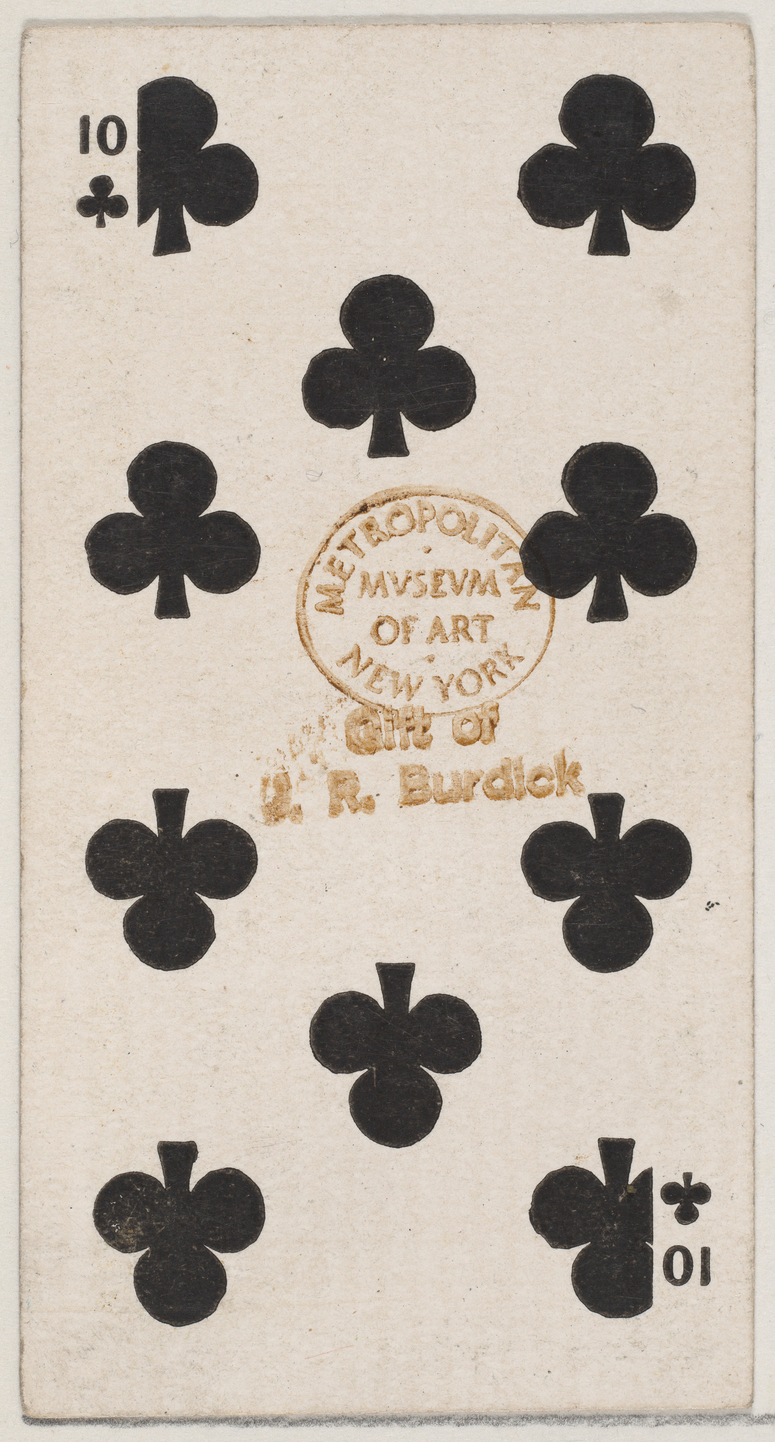 Vintage 10 of Clubs Playing Card
