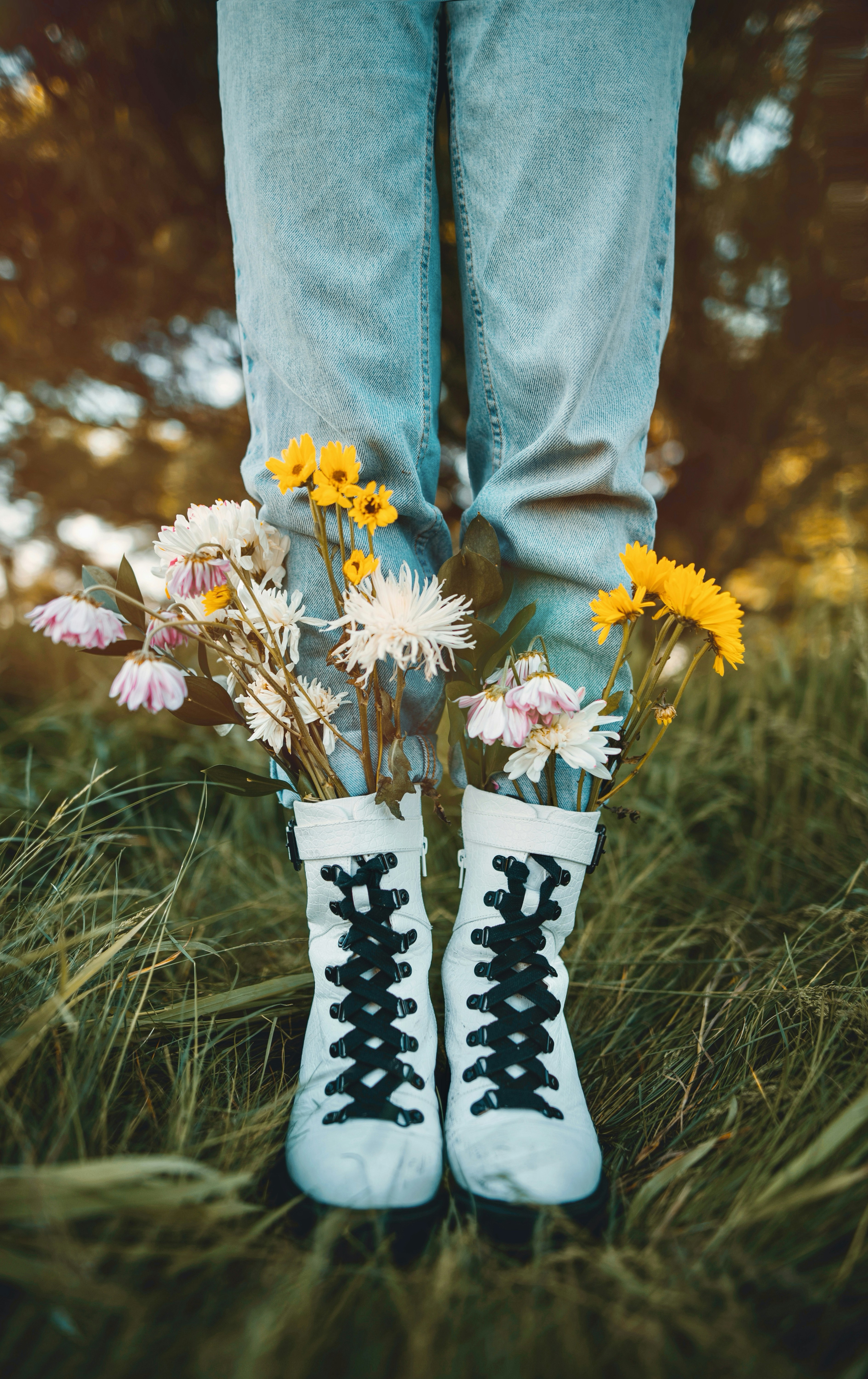 Wild Flowers in White Boots — 4K Wallpapers