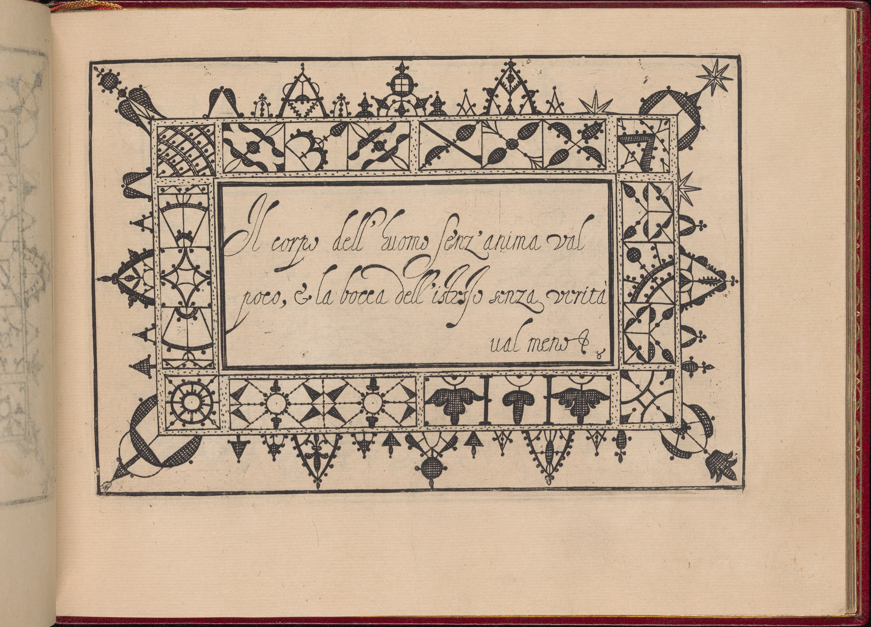 Ornate Antique Italian Calligraphy Page