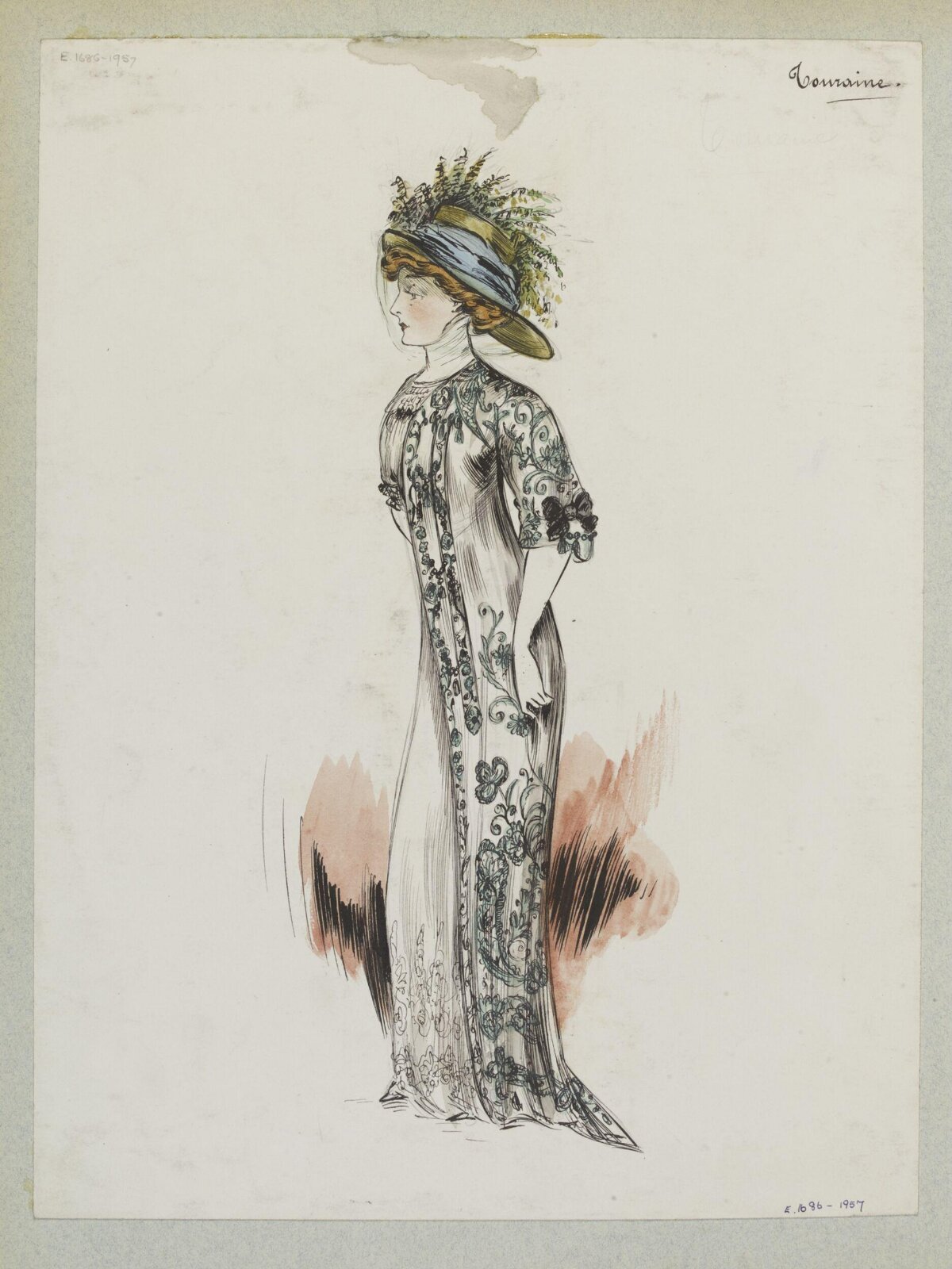 Early 20th Century Women's Fashion Sketch