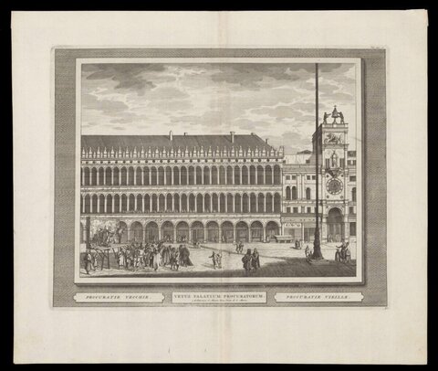 Antique Engraving of Procuratie Vecchie
