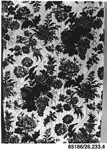 Black and White Floral Textile Pattern
