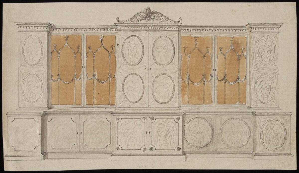 Ornate Fitted Cabinet Design Drawing