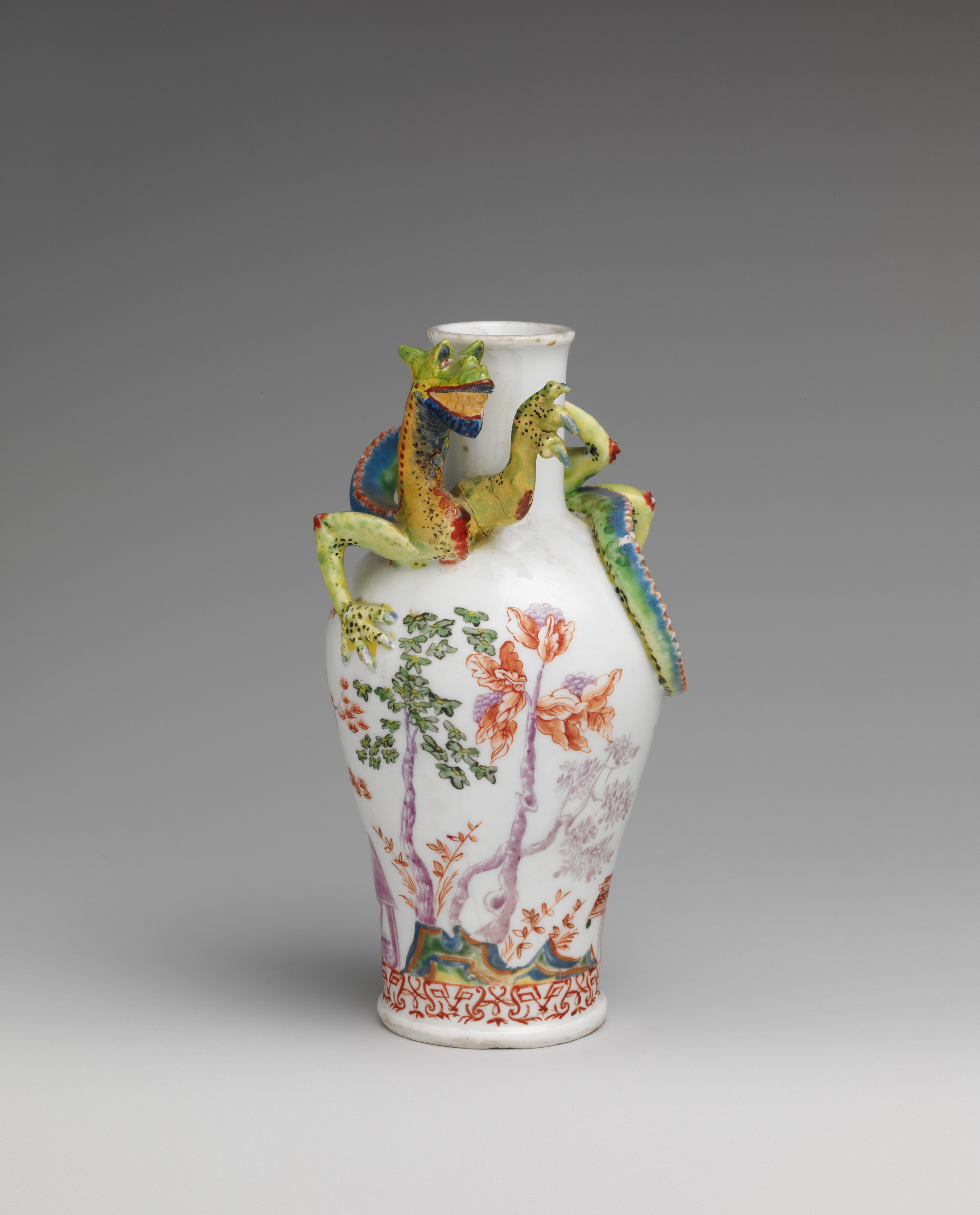 Colorful Climbing Dragon Porcelain Vase
