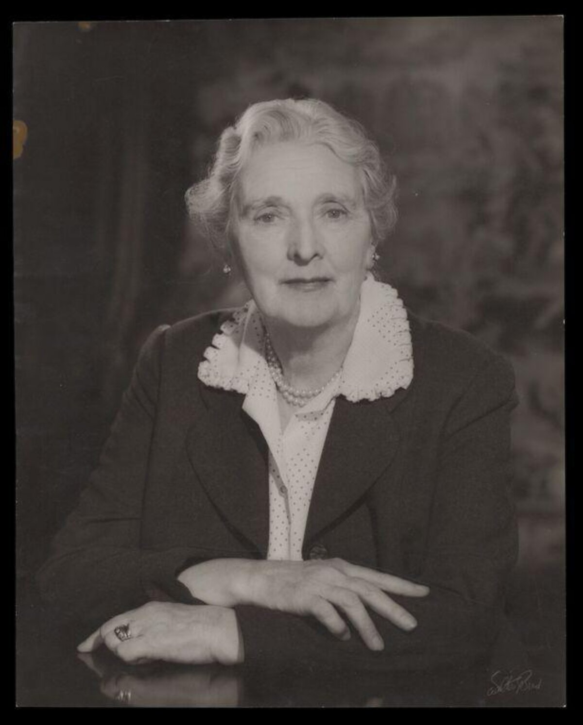 Black and White Portrait of Agatha Christie