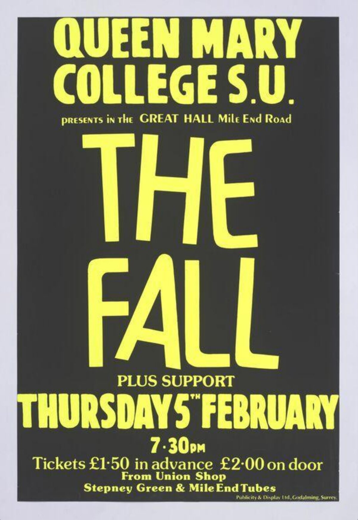 The Fall Queen Mary College Concert Poster