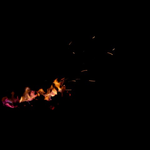 Night Campfire with Flying Sparks