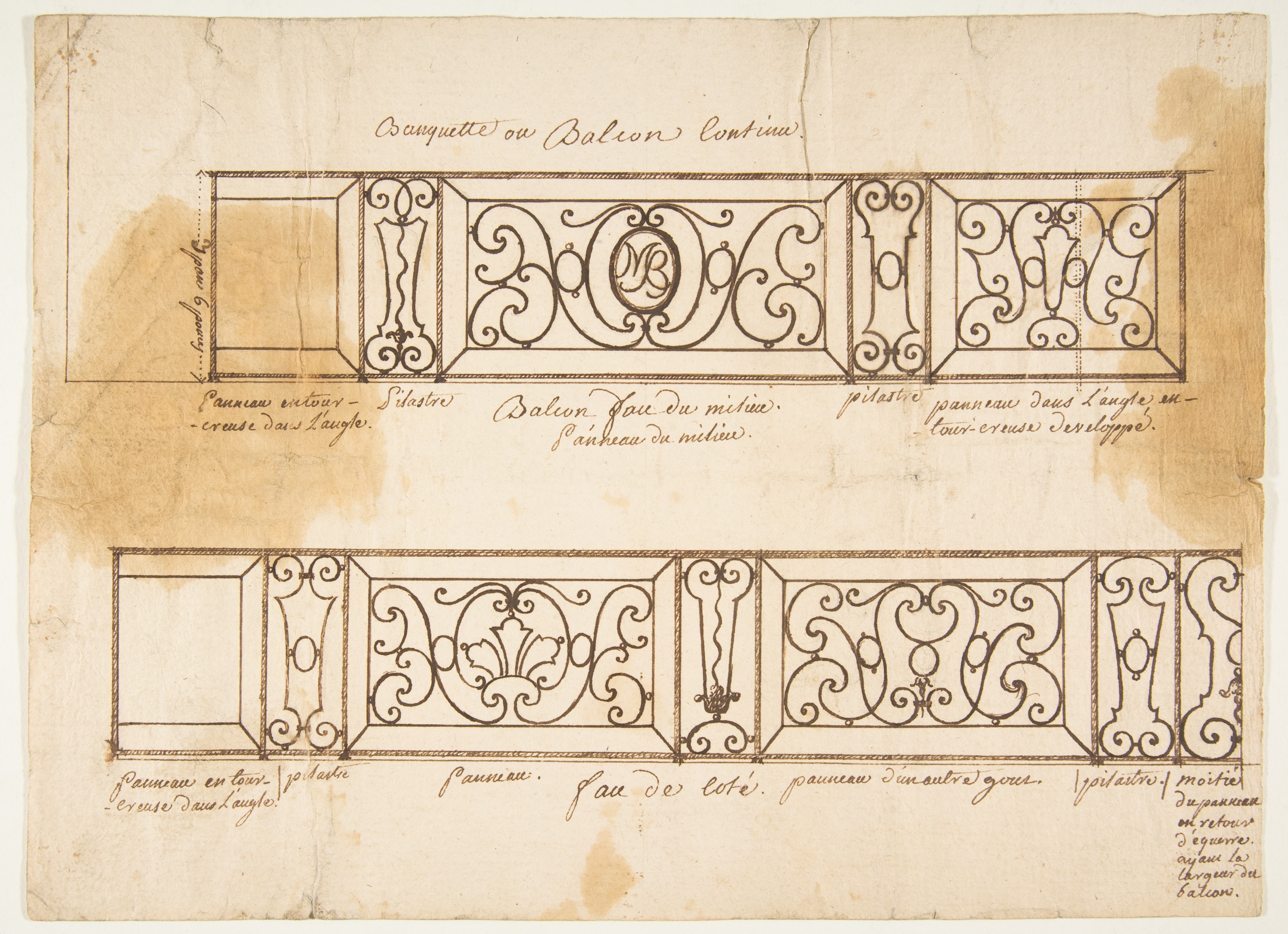 Antique Balcony Design Drawing