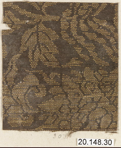 Antique Gold Pattern Woven Textile Fragment