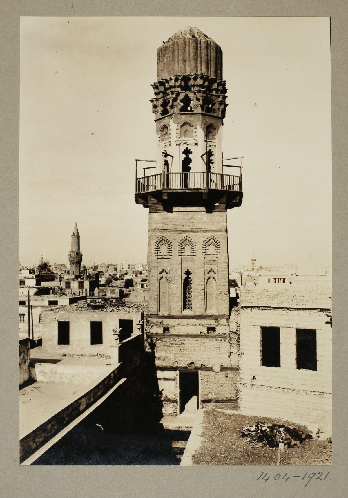 Vintage Islamic Minaret City View