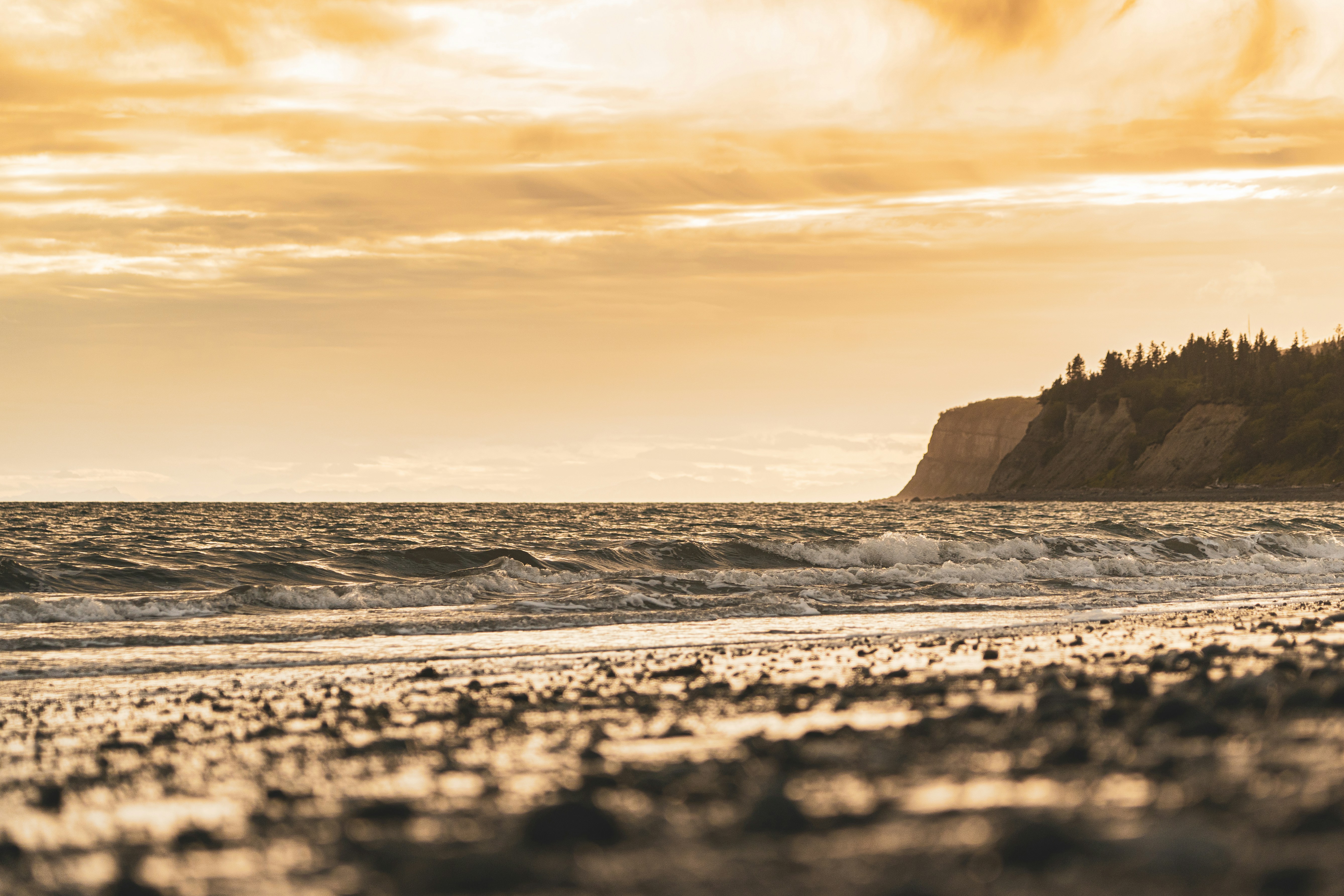 Golden Sunset Coastal Beach