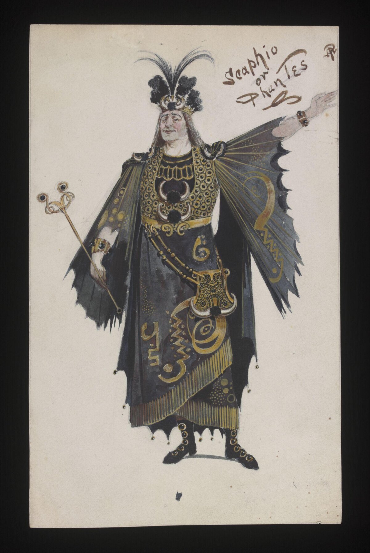 Theatrical Costume Sketch for Scaphio Phantes