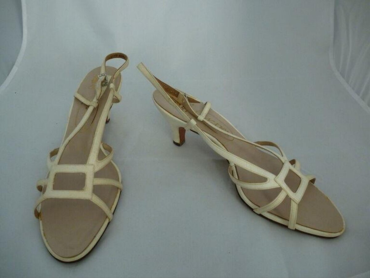 Cream Strappy High Heel Sandals