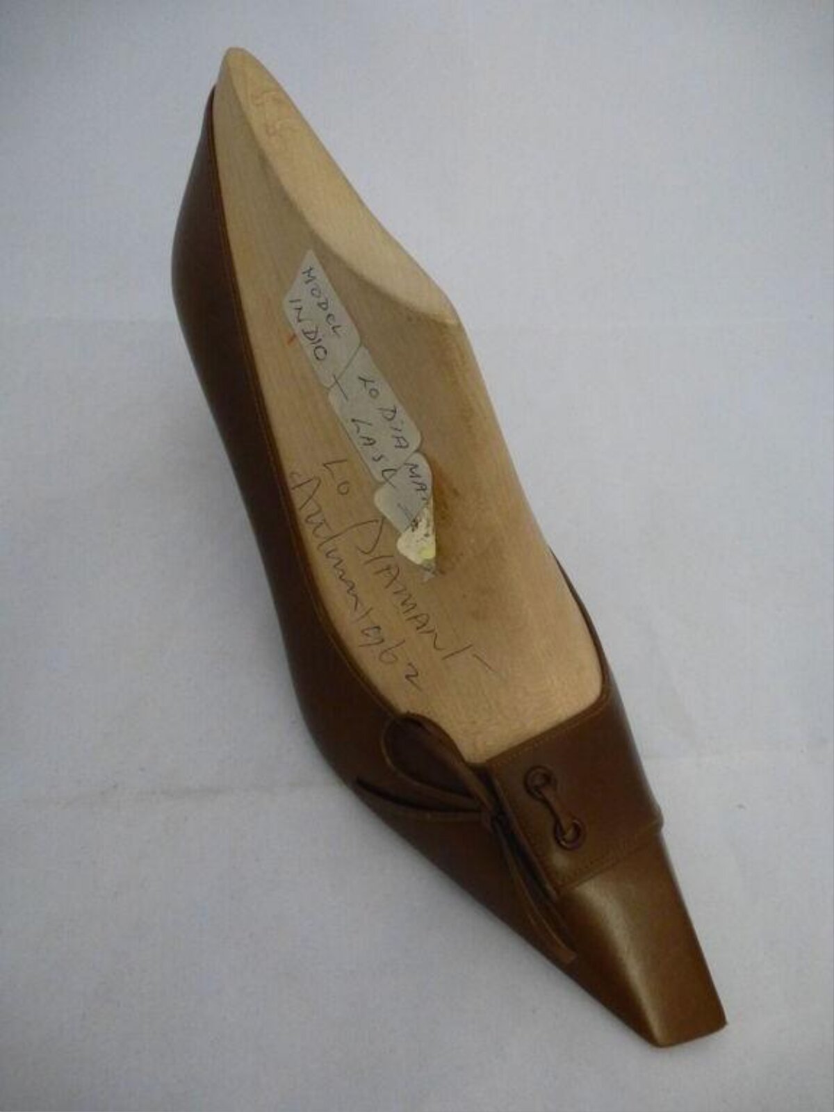 Wooden Shoe Last with Handwritten Notes
