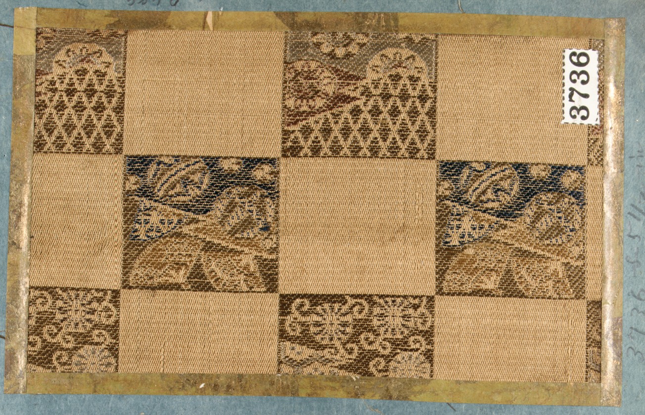 Antique Checkered Woven Fabric Swatch