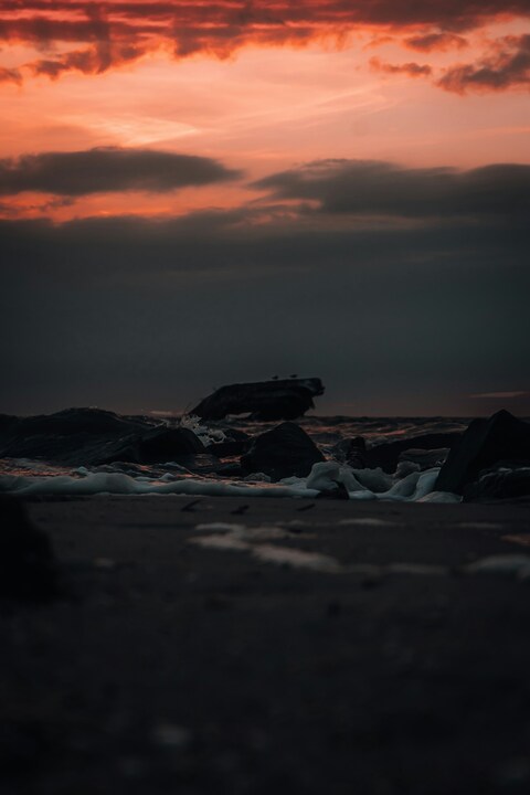 Rocky Beach Sunset View