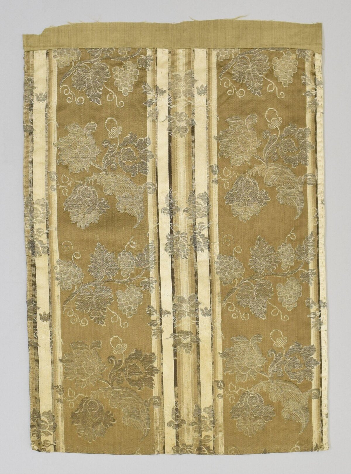 Antique Grape Pattern Brocade Fragment