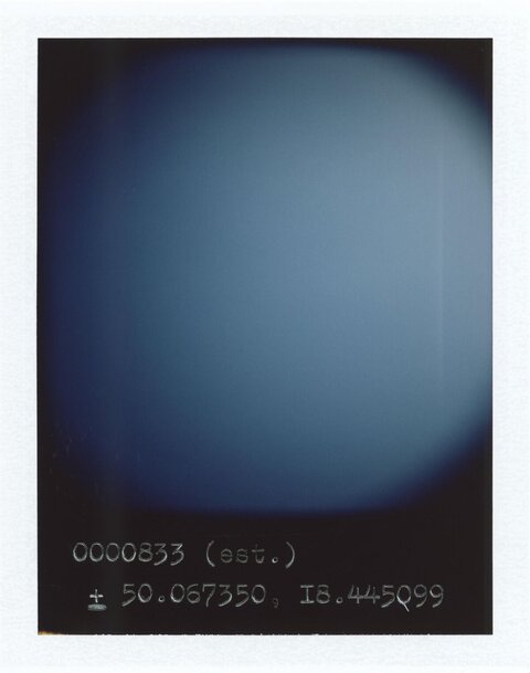 Blue Sky Polaroid With Coordinates