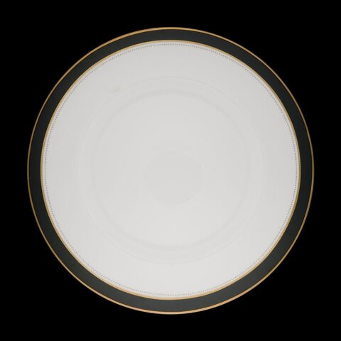 Black and Gold Trimmed Dinner Plate