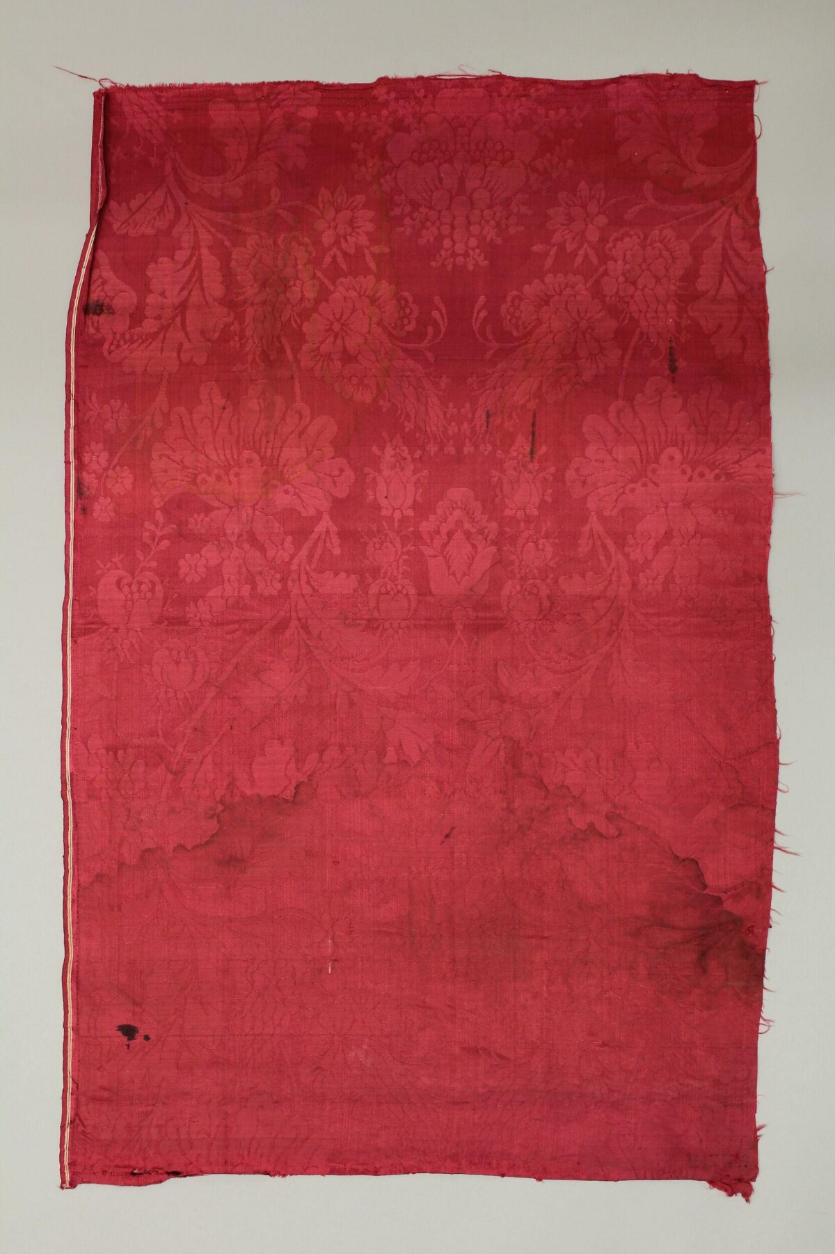 Antique Red Patterned Textile Fragment