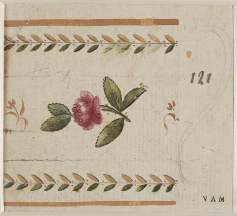 Watercolor Rose Border Design Sketch