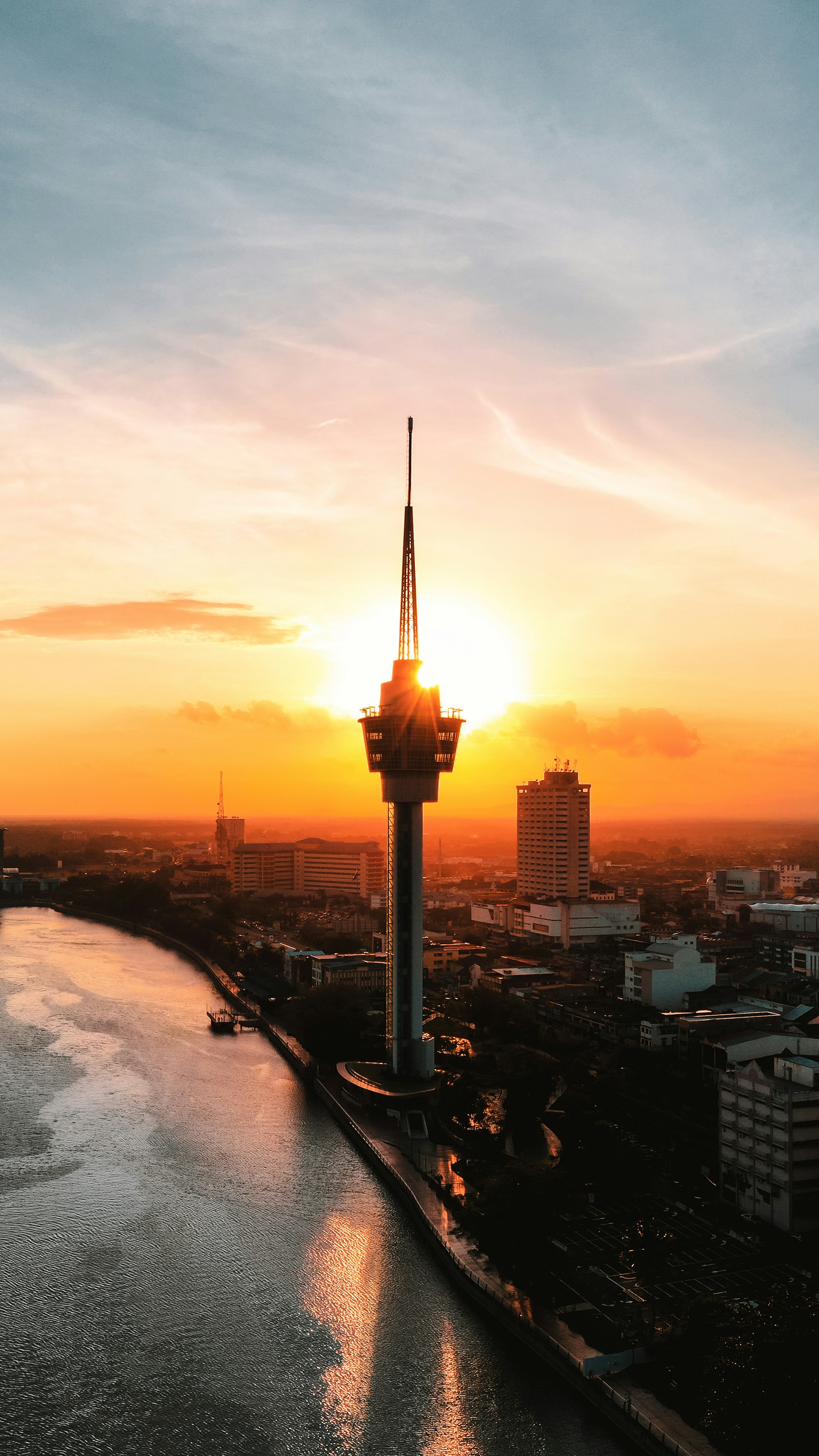 Riverfront Tower at Sunset