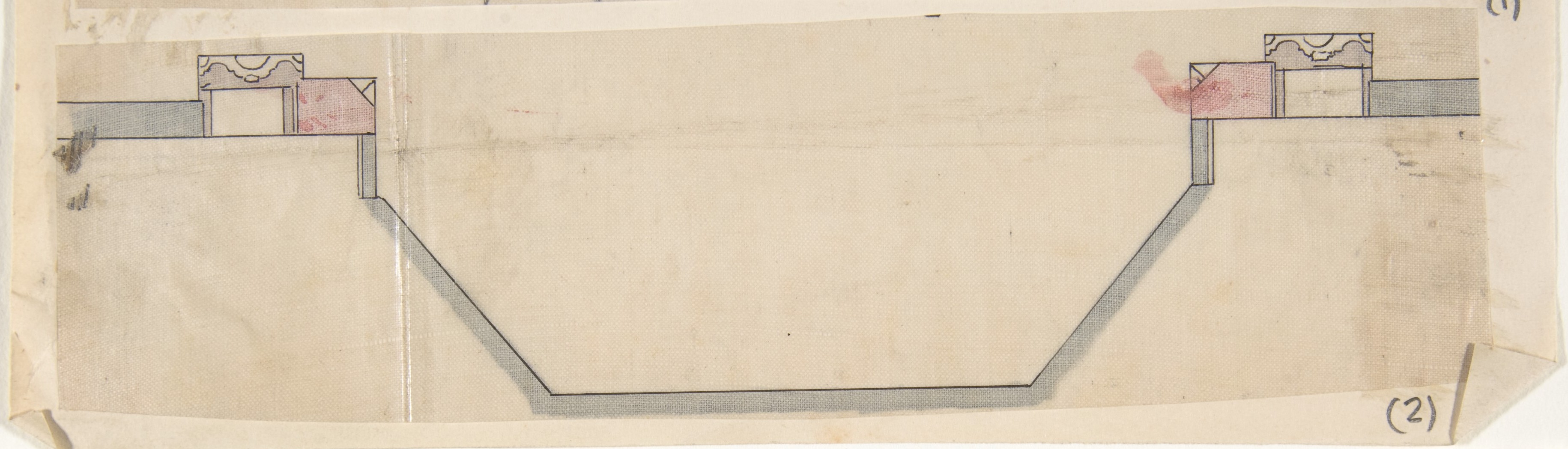 Vintage Hand-drawn Excavation Section Drawing