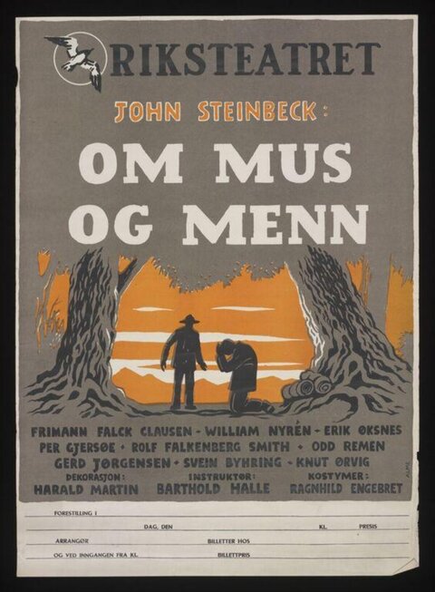 Vintage Of Mice and Men Theater Poster