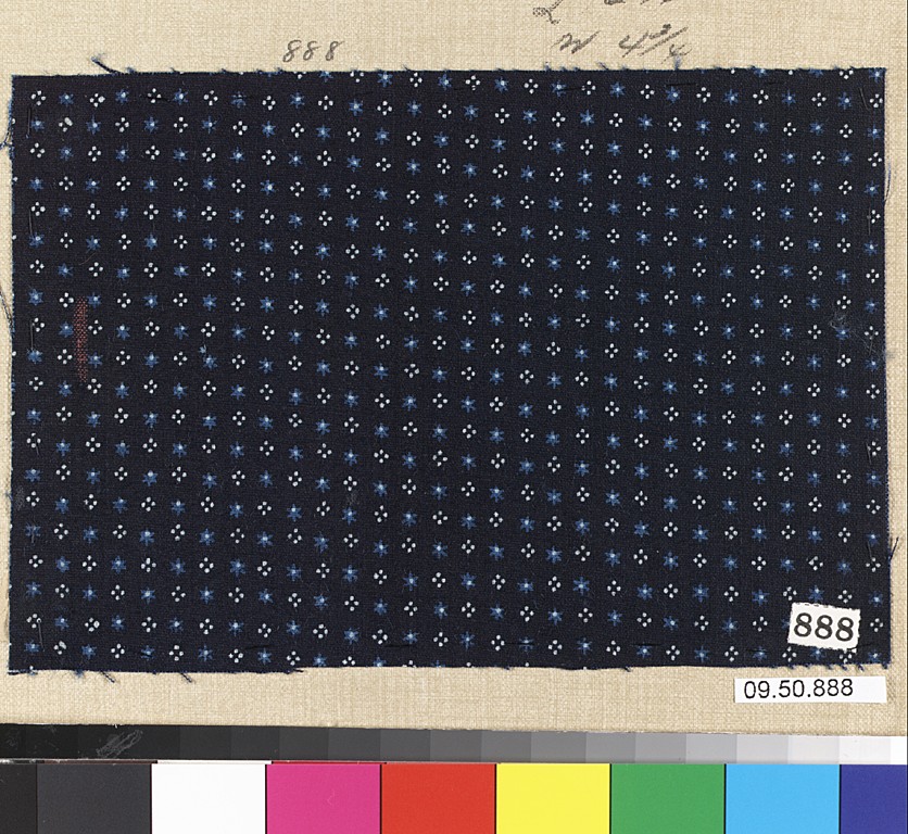 Indigo Star Print Fabric Sample