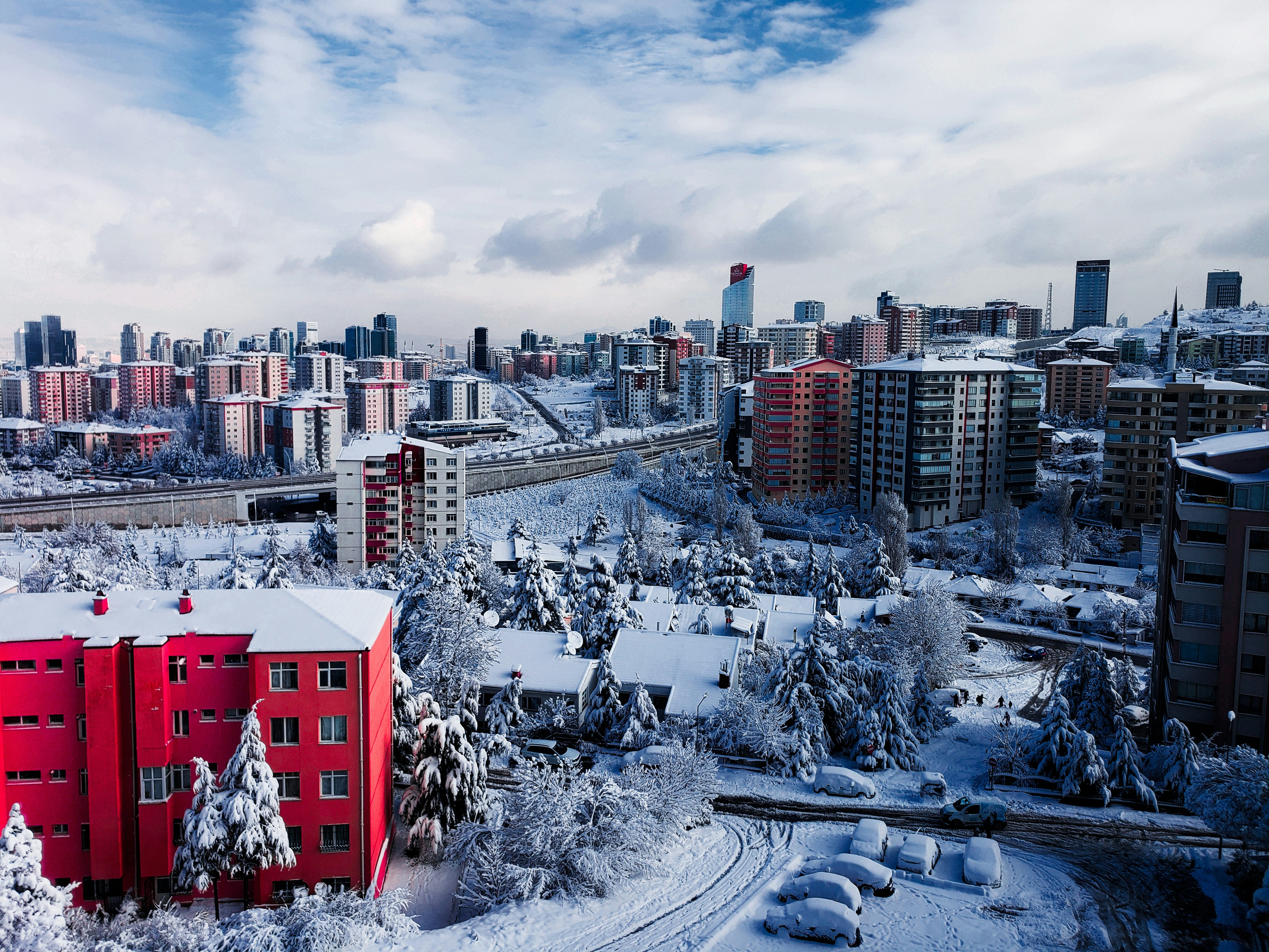 Snow Covered Winter City View