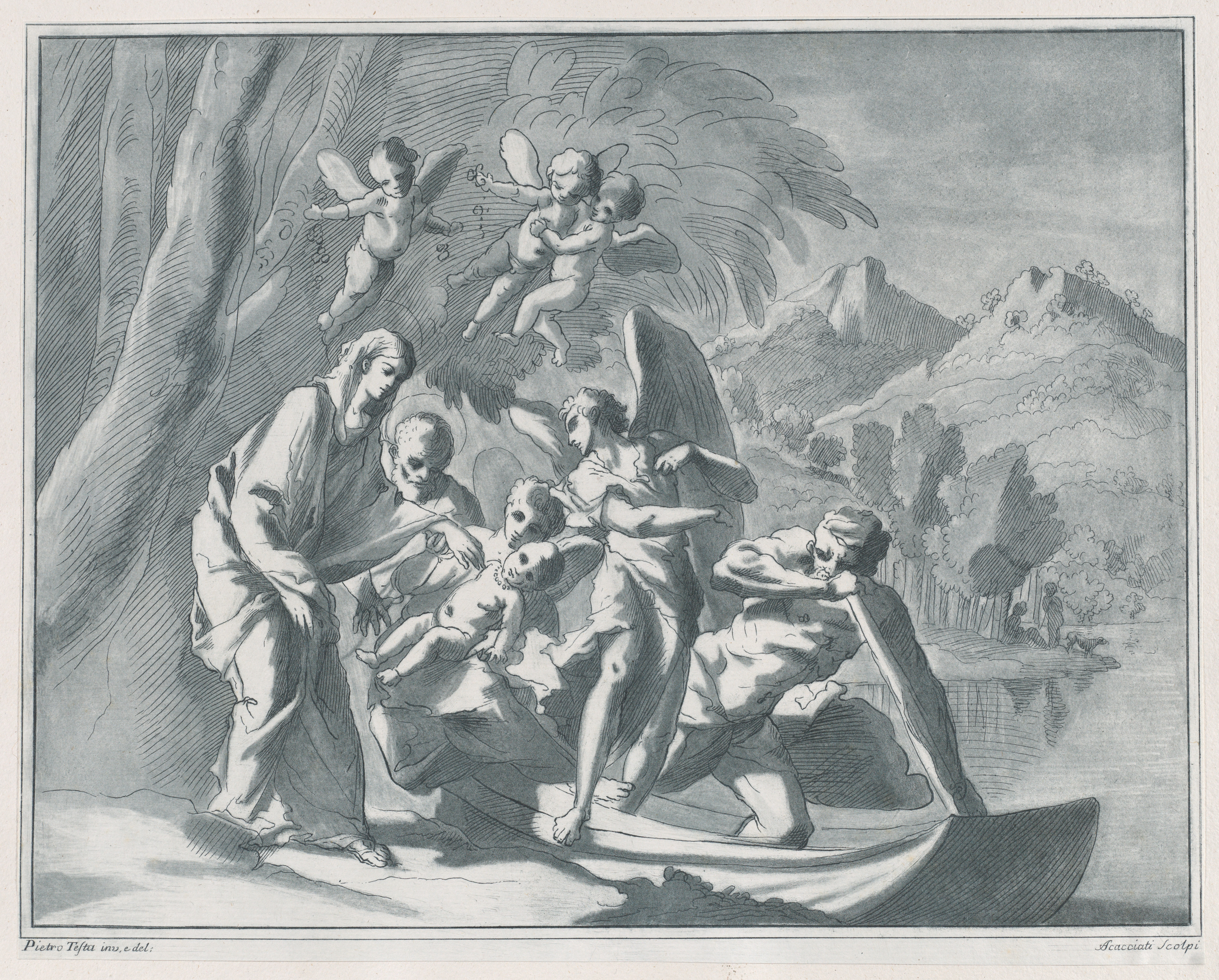 Flight Into Egypt Engraving