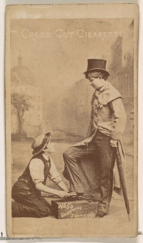 Vintage Cigarette Card Shoeshine Scene