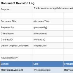 Document Revision Log
