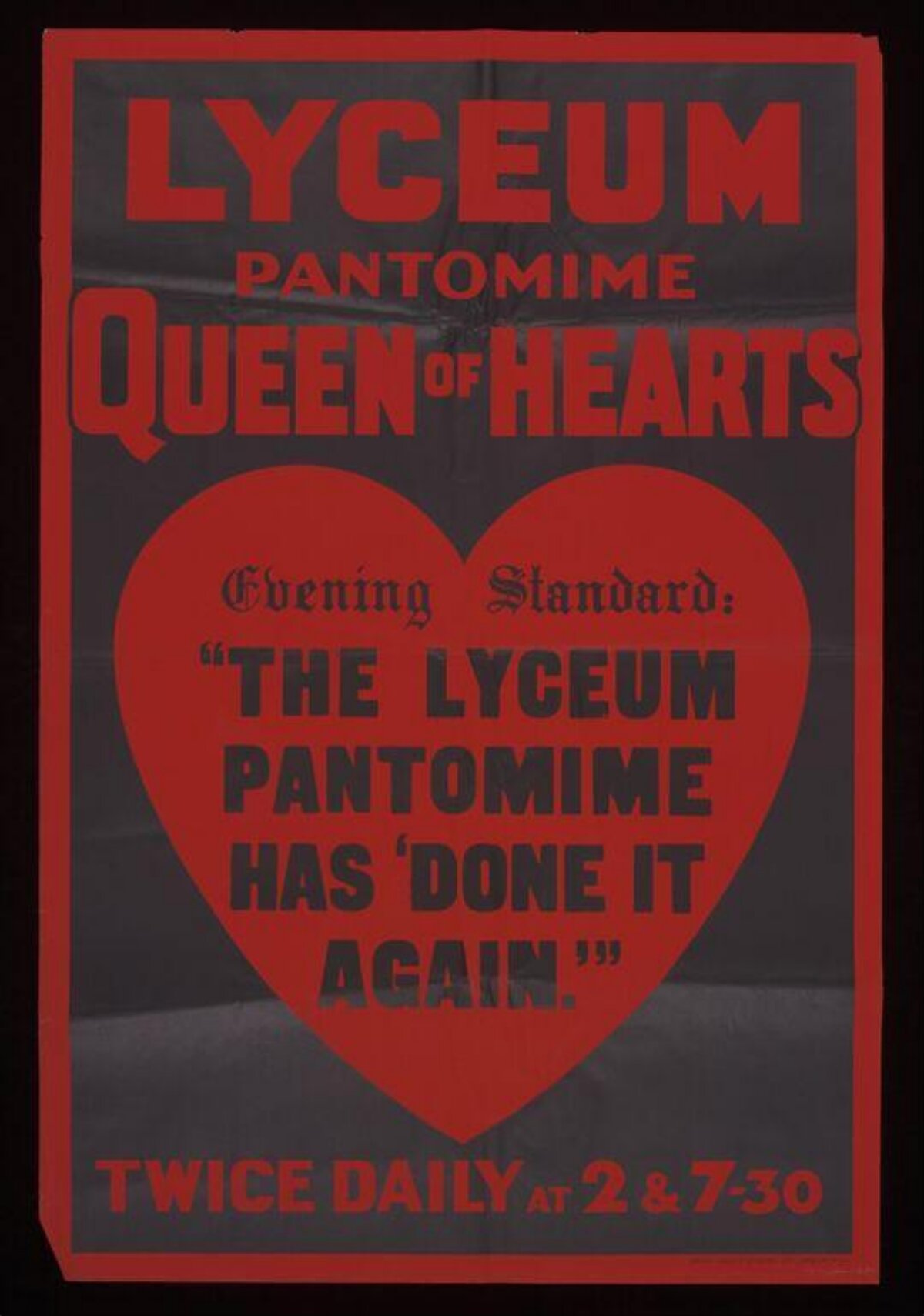 Lyceum Queen of Hearts Pantomime Poster