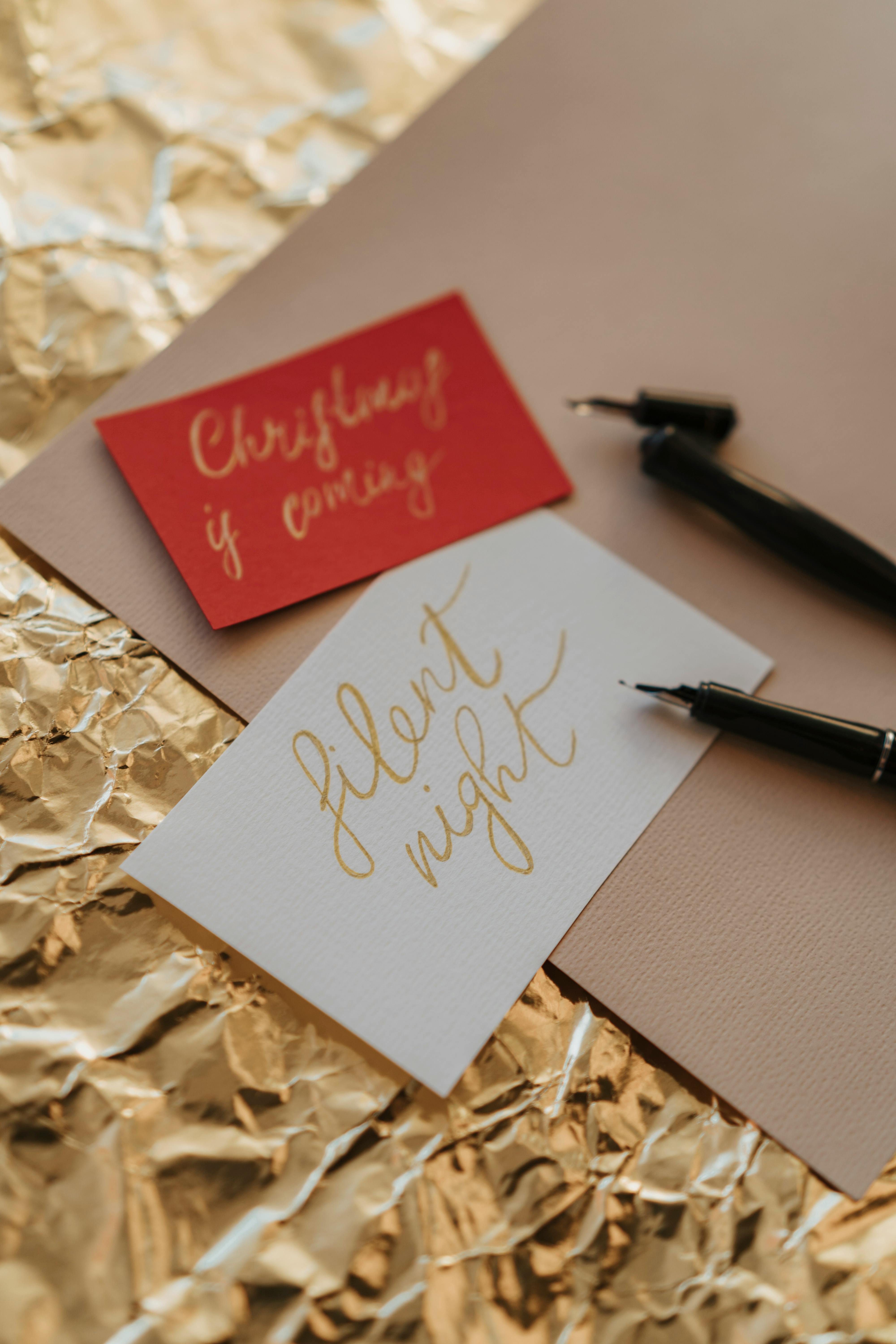 Christmas Themed Calligraphy Cards