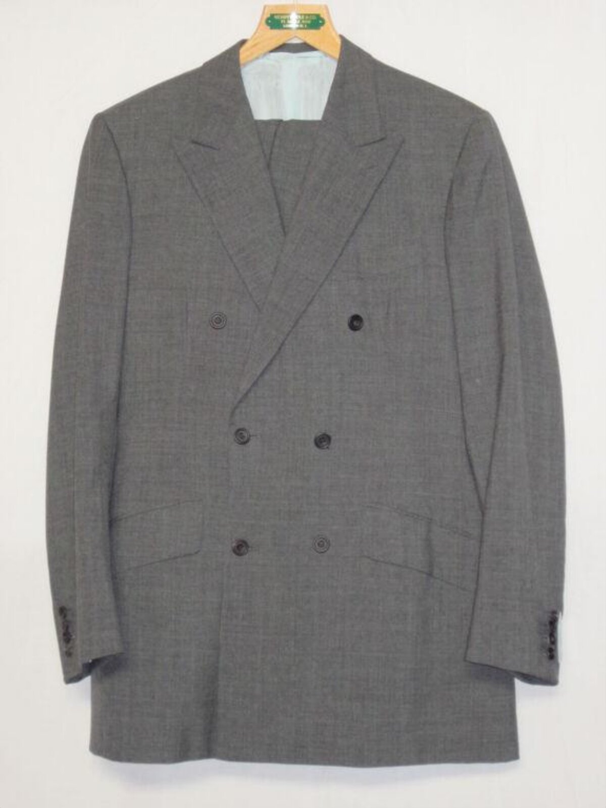 Gray Double-breasted Men's Suit