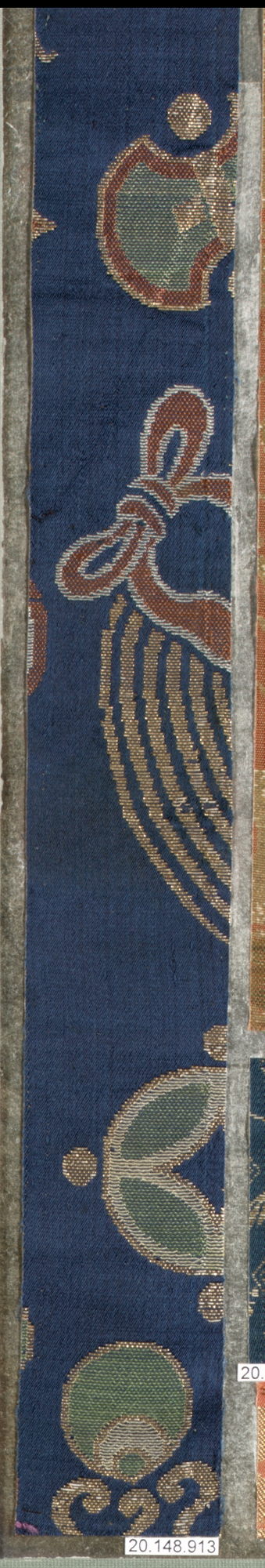 Ancient Blue Patterned Textile Fragment