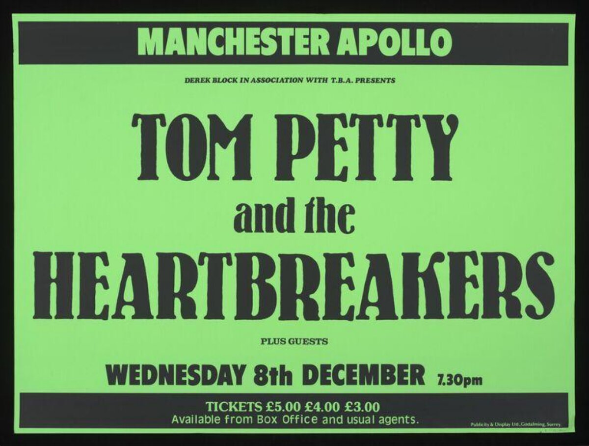 Tom Petty Manchester Apollo Concert Poster