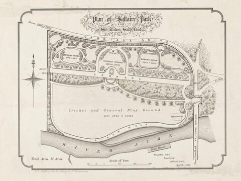 1870 Plan of Saltaire Park