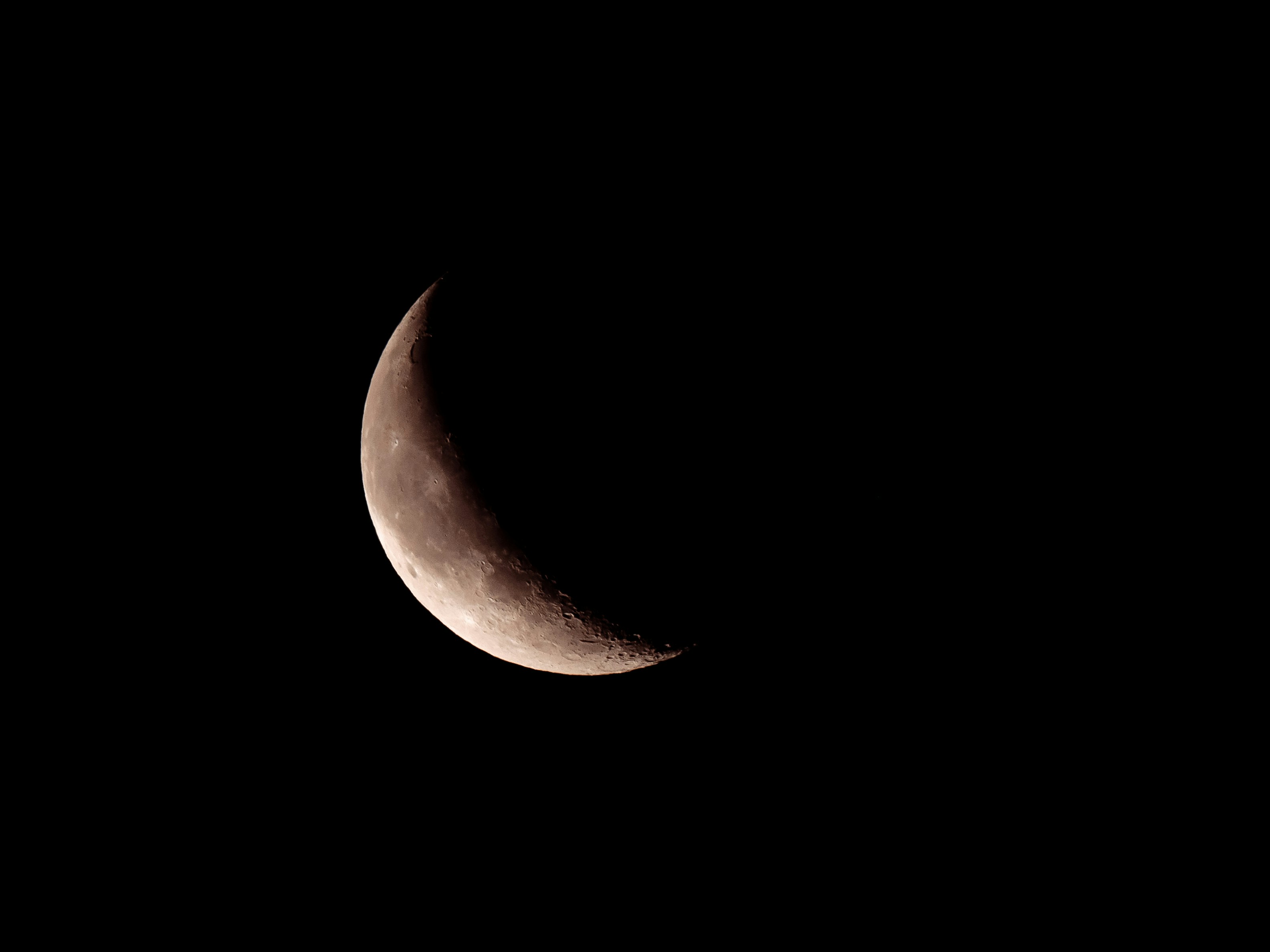 Crescent Moon in Night Sky