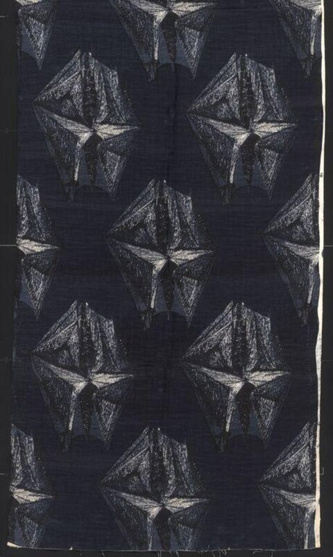 Indigo Geometric Star Pattern Fabric