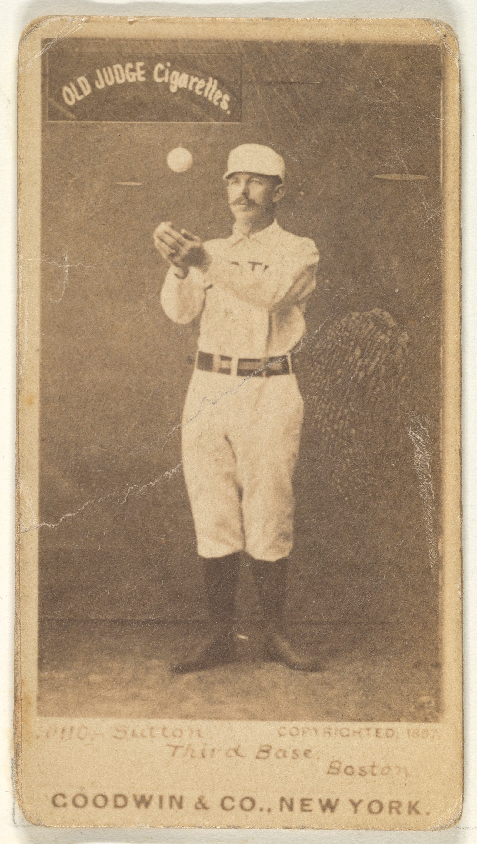 Vintage 1887 Boston Baseball Cigarette Card