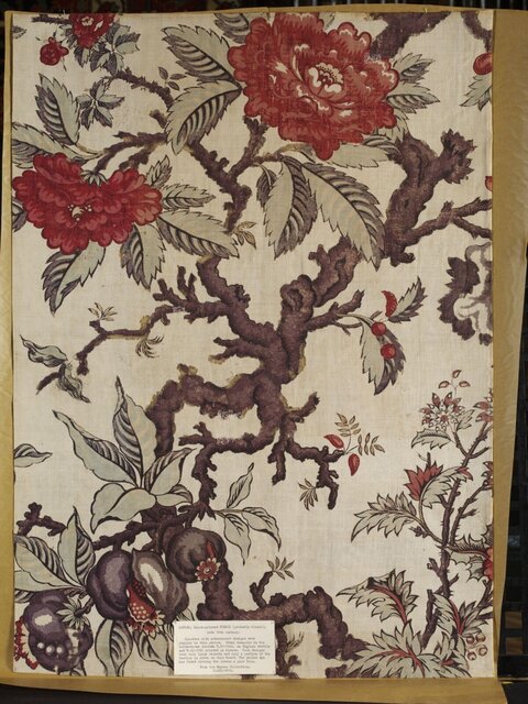 19th Century Block-Printed Floral Textile